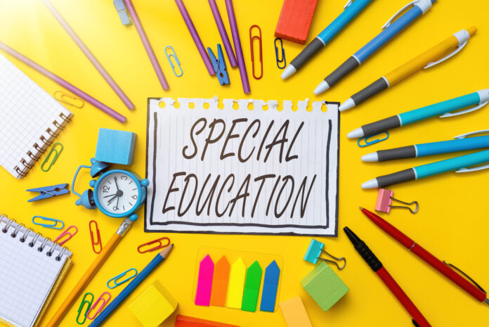 Text sign showing Special Education. Business idea form of learning given to students with mental challenges Flashy School And Office Supplies Bright Teaching And Learning Collections