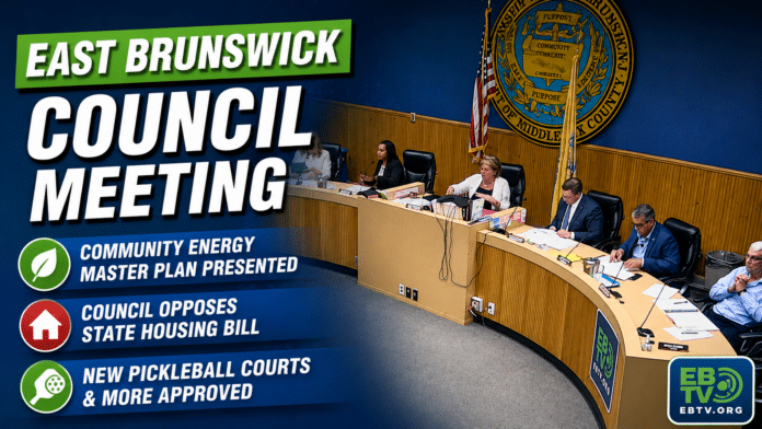 East Brunswick Council Reviews Community Energy Plan, Approves Pickleball Courts and Opposes State Housing Bill