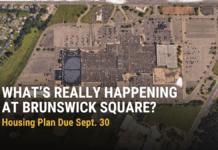 That Construction at the Mall Isn’t the Apartments. The Housing Decision Hasn’t Happened — and It’s Due Sept. 30 WHAT'S REALLY HAPPENING AT BRUNSWICK SQUARE mall