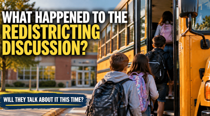 What Happened to East Brunswick’s Redistricting Discussion? Children boarding a school bus for an Eyes on EB article about East Brunswick school district redistricting.