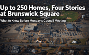 Up to 250 Homes, Four Stories at Brunswick Square: What to Know Before Monday’s Council Meeting up to 250 homes four stories and brunswick square